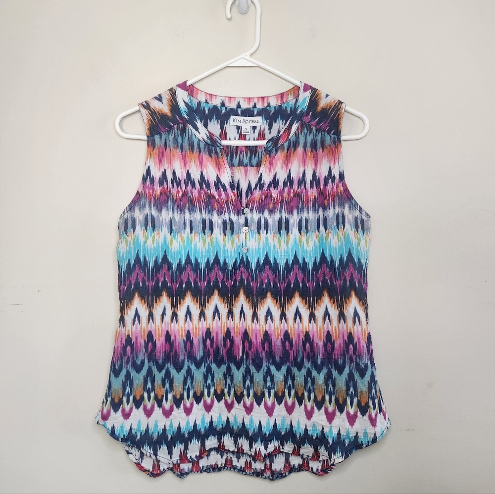Women's Kim Rogers Multicolor Sleeveless Top Sz Small